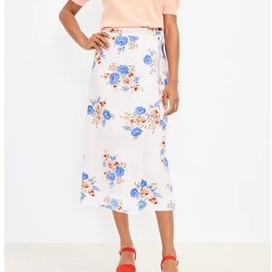 NWT Loft Blossom Midi Wrap Skirt Size 12